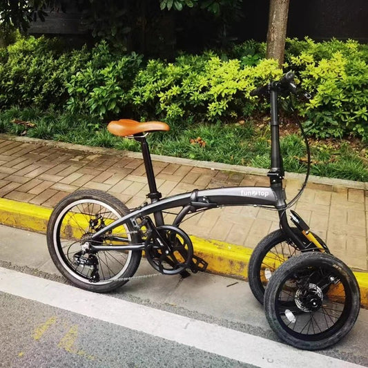 20/16 - inch Dual - Front - Wheel Folding Bike / Inverted Tricycle / Urban Commuter Leisure Bike - Walmarkettt.com
