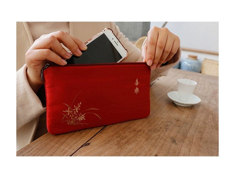 2024 Women's Medium Mobile Phone Bag Chinese Coin Purse Women's Clutch Bag Zipper Coin Bag Card Holder Short - Walmarkettt.com