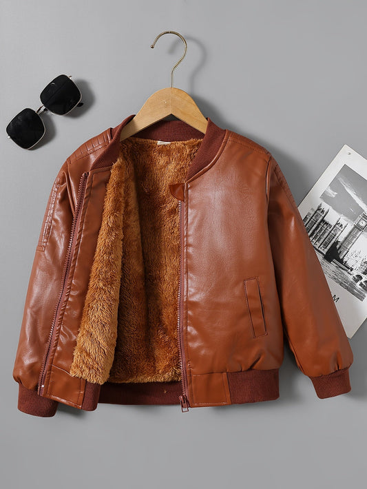 2025 Autumn Winter New Boys' Fleece - Lined Zip - Up Jacket - Walmarkettt.com