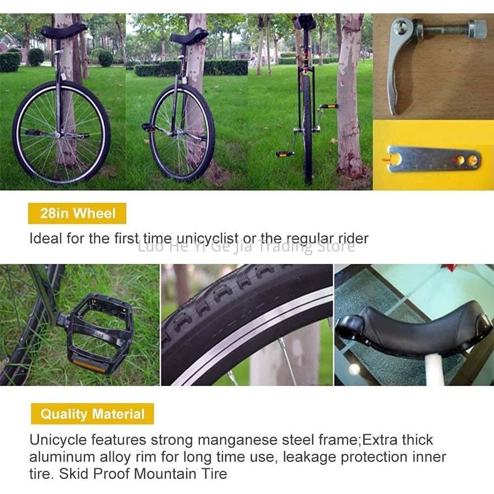 28" Unicycle with Brakes, Extra Large Heavy Duty Men Teens Boys Balance Bike, for Tall People Height 160 - 195Cm /63" - 77" - Walmarkettt.com