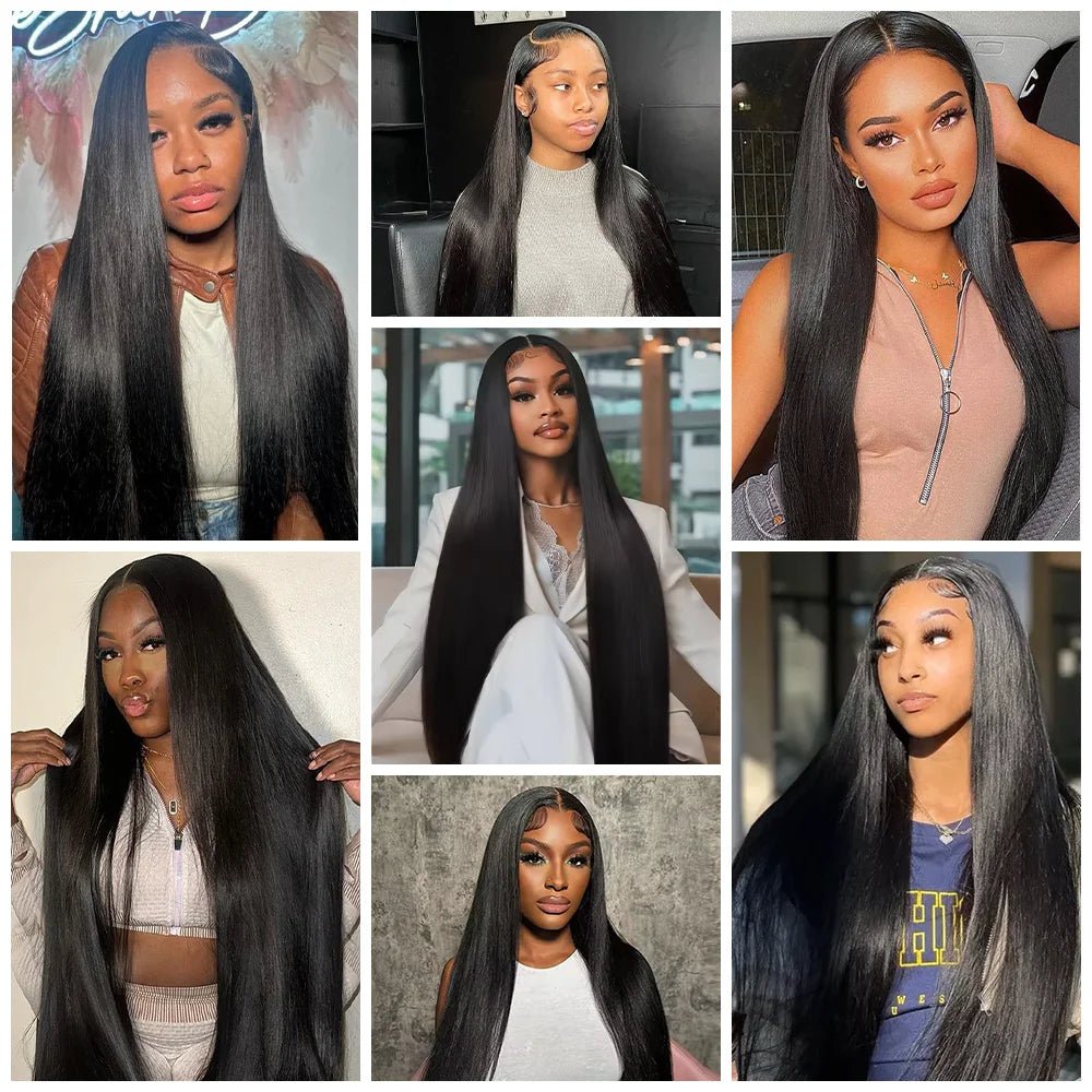 32 Inch Straight V Part Human Hair Wigs 200 Density Straight Brazilian Wig For Women V part Human Hair Head Clip In Halr Wig - Walmarkettt.com