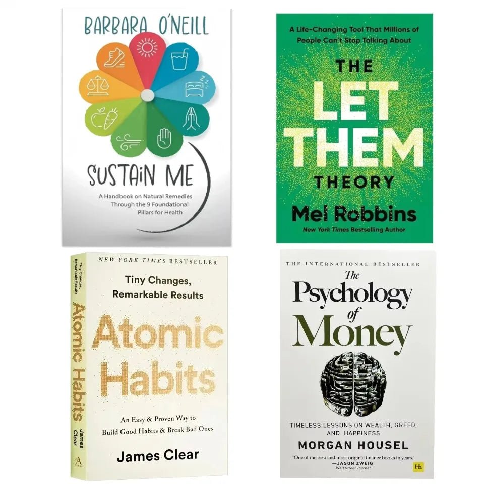 4 Best Books The Let Them Theory/Sustain Me/Money Psychology/Atomic Habits/Self management Enhancement Books - Walmarkettt.com