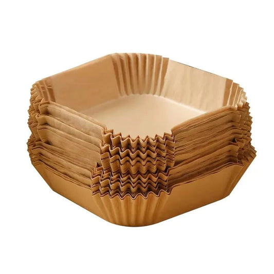 50PCS 100PCS Disposable Air Fryer Paper Oil Absorbing And Anti Oil Paper Tray Non Stick Baking Pad Large Toughness Square - Walmarkettt.com
