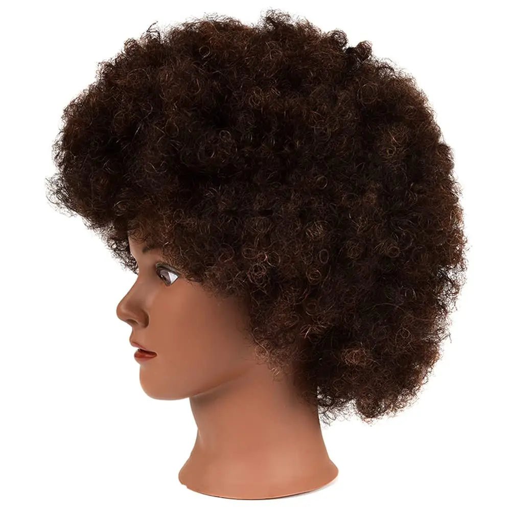 African Curly Hair Mannequin Head 100% Human Hair Curly Hair Hairdresser Hair Styling Hairdresser Practice Styling - Walmarkettt.com
