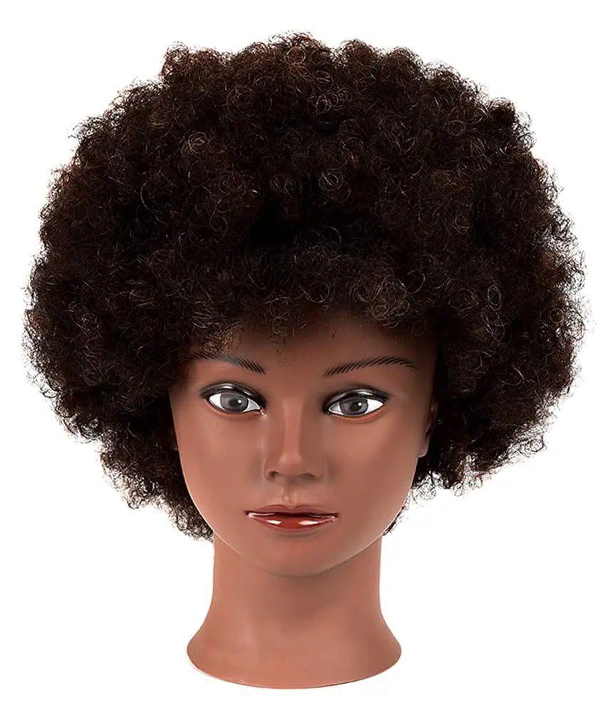 African Curly Hair Mannequin Head 100% Human Hair Curly Hair Hairdresser Hair Styling Hairdresser Practice Styling - Walmarkettt.com