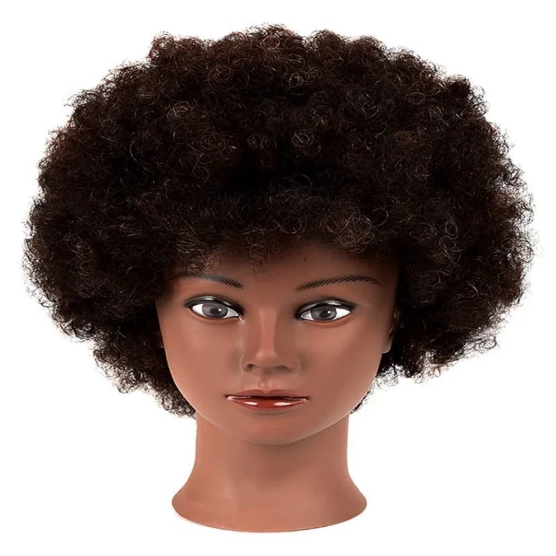 African Curly Hair Mannequin Head 100% Human Hair Curly Hair Hairdresser Hair Styling Hairdresser Practice Styling - Walmarkettt.com