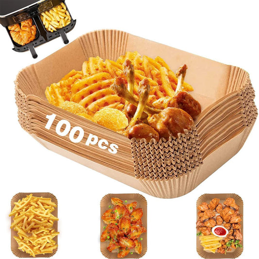 Air Fryer Disposable Paper Liner, 100PCS Food Grade Parchment Liners for Ninja DZ201 DZ401, Air Fryer Accessories Baking Paper - Walmarkettt.com