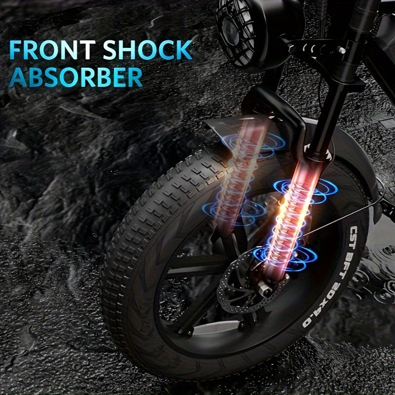 OUXI Electric Bike, V8 Electric Mountain Bike With 750W Motor 48V 15Ah Removable Larger Battery 20MPH 20" Fat Tire E Bike Shi-Mano 7-Speed Adult Electric Bicycles, Electric Dirt Bike, Electric Mountain Bike, Electric Bicycle