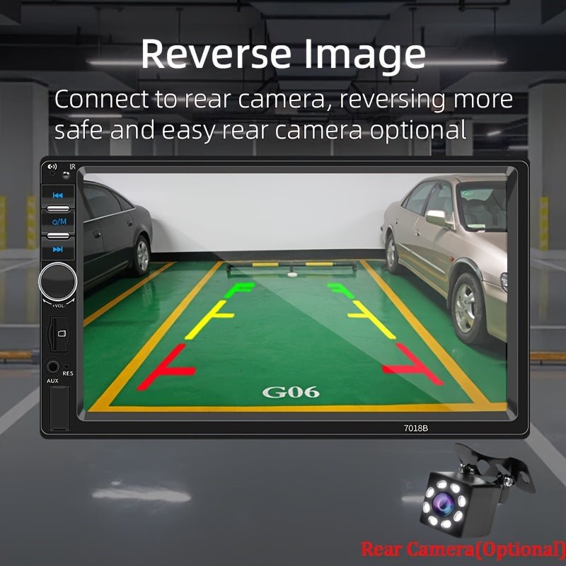 Car MP5 Dual Rod Radio, Portable 7 - inch HD Touch Screen, Synchronous GPS Navigation Audio Car Radio Receiver, Wireless Wireless Multimedia Player, Compatible with Android/Apple Mobile Phone Systems, Optional Reverse Camera, S - Walmarkettt.com