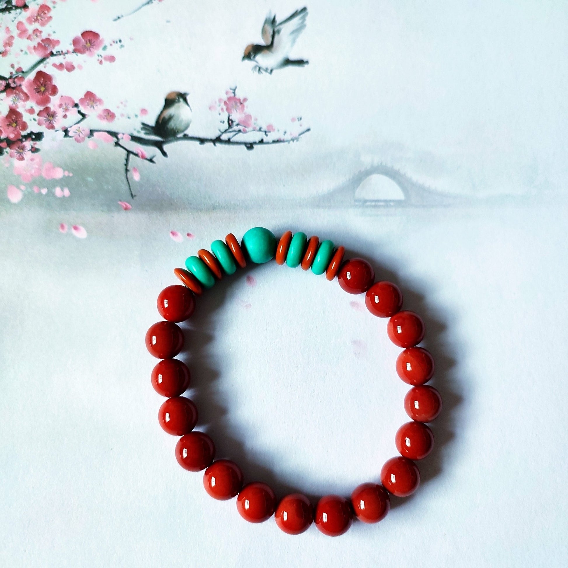 Cross - Bank Scent South Red 18 PCs Rosary Bracelet Turquoise Buddha Beads Bracelet - Walmarkettt.com