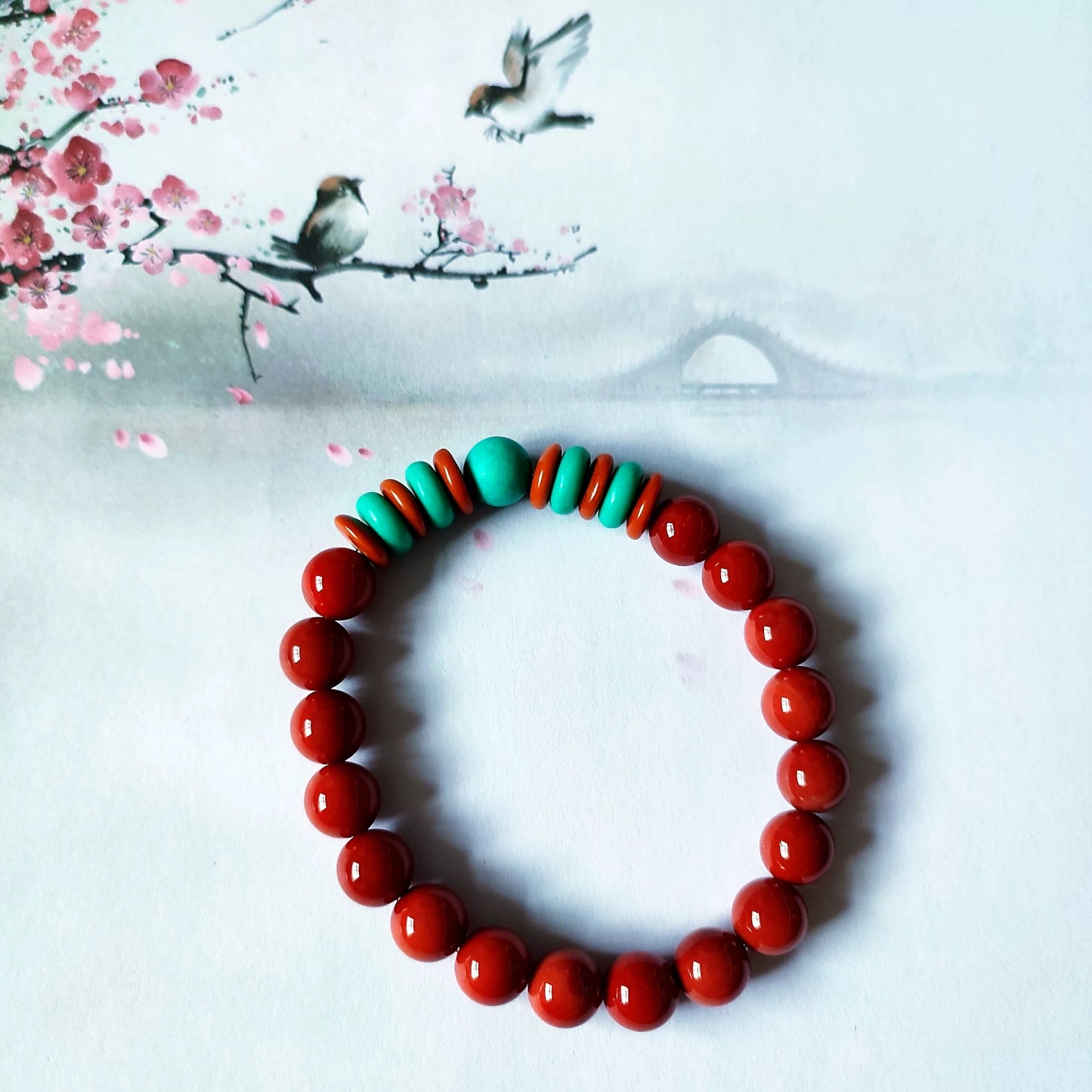 Cross - Bank Scent South Red 18 PCs Rosary Bracelet Turquoise Buddha Beads Bracelet - Walmarkettt.com