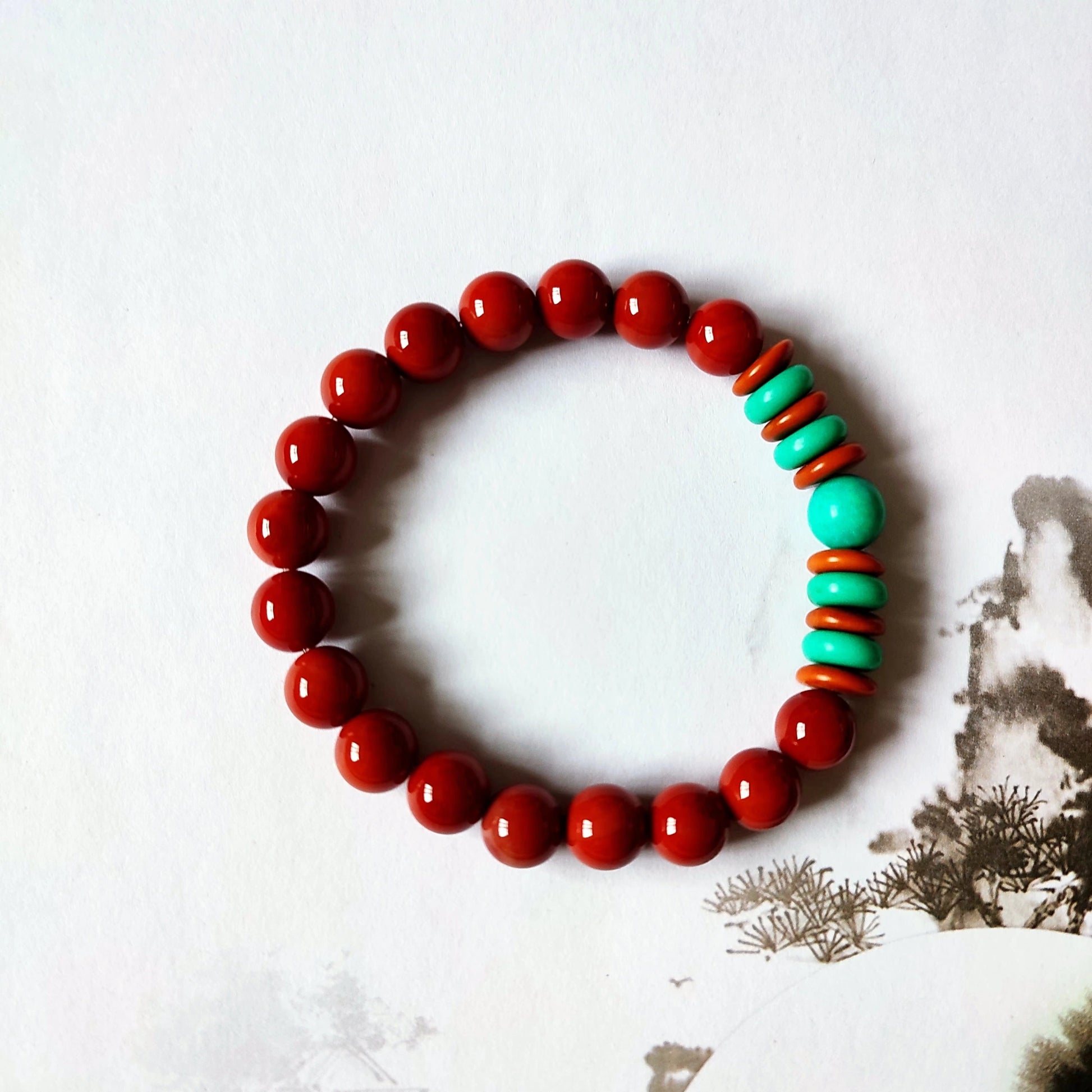 Cross - Bank Scent South Red 18 PCs Rosary Bracelet Turquoise Buddha Beads Bracelet - Walmarkettt.com