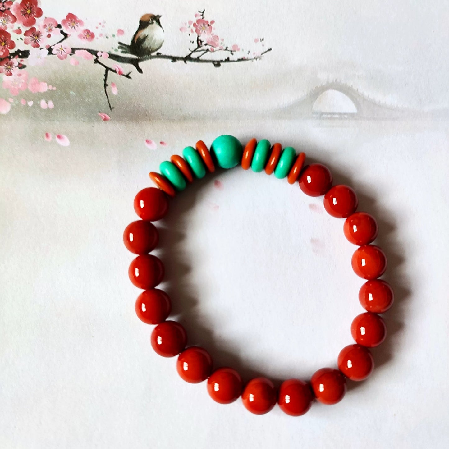 Cross - Bank Scent South Red 18 PCs Rosary Bracelet Turquoise Buddha Beads Bracelet - Walmarkettt.com