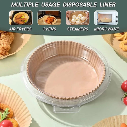Disposable Air Fryer Liners 100 PCS Non - Stick Baking Parchment Sheets 6.3 Inch Kitchen Essential Oil - Proof Waterproof Heat - Walmarkettt.com
