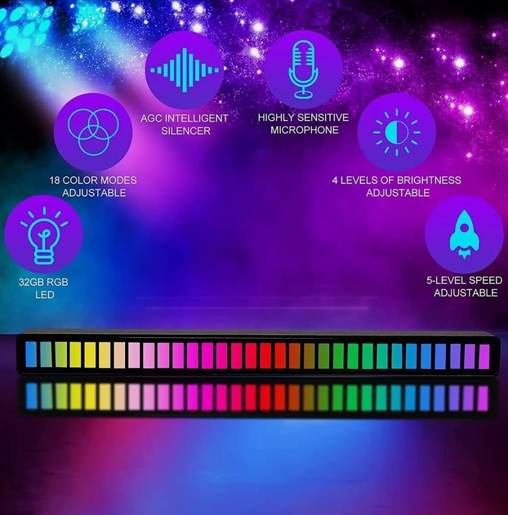 Dragon Sound Reactive Music Light Bar 2 pcs pack - Walmarkettt.com