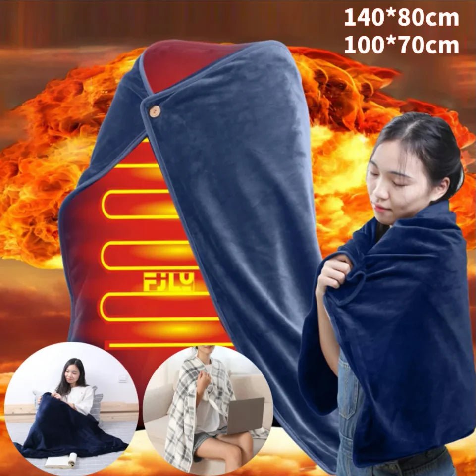 Electric Blanket 3 Heat Settings Wearable Electric Warm Shawl Multifunctional Soft Cold Protection Home Office Back Knee Warmer - Walmarkettt.com