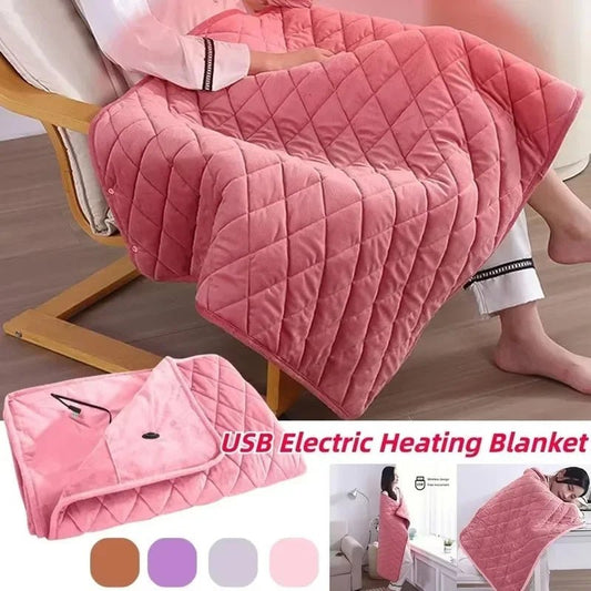 Electric Blanket Household 3speed Adjustable USB Fast Heating Wearable Warm Blanket Detachable Washable Heating Shoulder Blanket - Walmarkettt.com