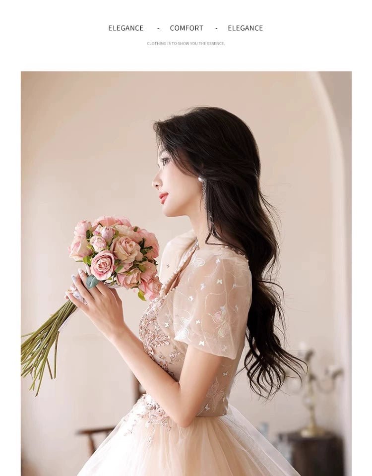 Evening Dress Female 2024 New Arrival Fancy Banquet Art Exam Host Adult Girl High - End Affordable Luxury Niche Dress - Walmarkettt.com