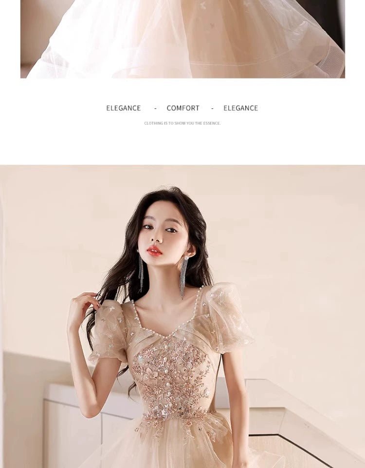 Evening Dress Female 2024 New Arrival Fancy Banquet Art Exam Host Adult Girl High - End Affordable Luxury Niche Dress - Walmarkettt.com