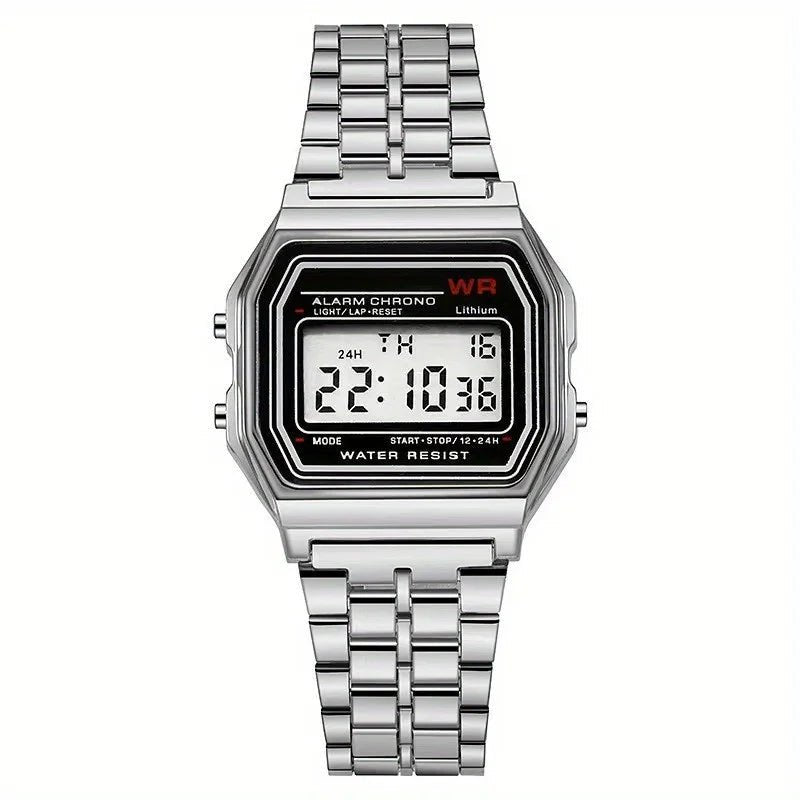 F91W Non - Waterproof Steel Band Watch For Women, Men, Business Clock, Multi - Functional LED Digital Sports Watch, Electronic Clock - Walmarkettt.com
