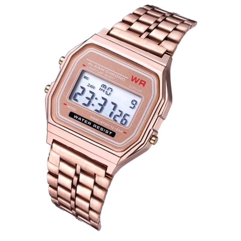F91W Non - Waterproof Steel Band Watch For Women, Men, Business Clock, Multi - Functional LED Digital Sports Watch, Electronic Clock - Walmarkettt.com