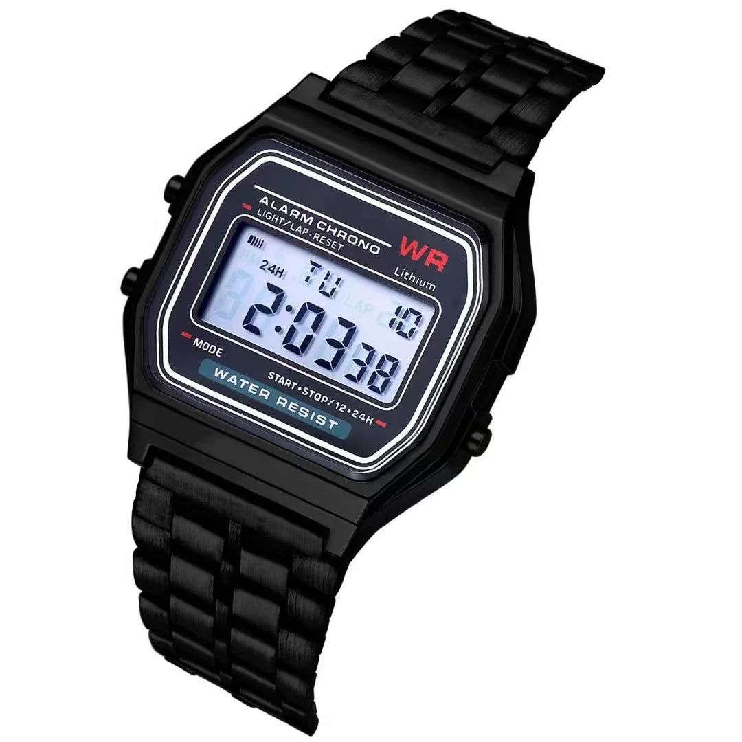 F91W Non - Waterproof Steel Band Watch For Women, Men, Business Clock, Multi - Functional LED Digital Sports Watch, Electronic Clock - Walmarkettt.com