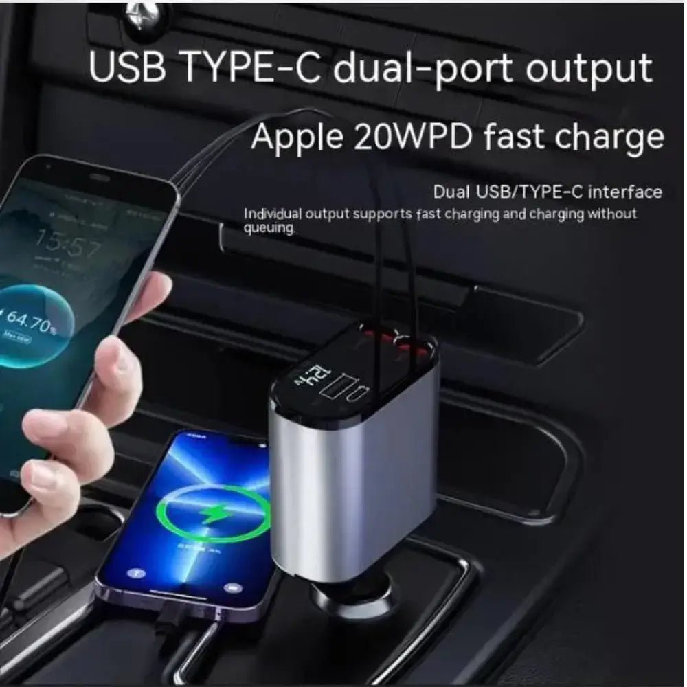 FAST 100W Car Phone Charger Lighter USB And TYPE - C Adapter - Walmarkettt.com