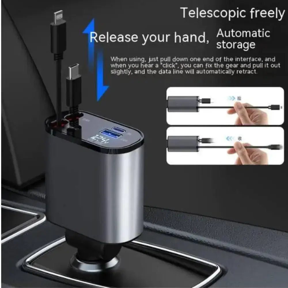 FAST 100W Car Phone Charger Lighter USB And TYPE - C Adapter - Walmarkettt.com
