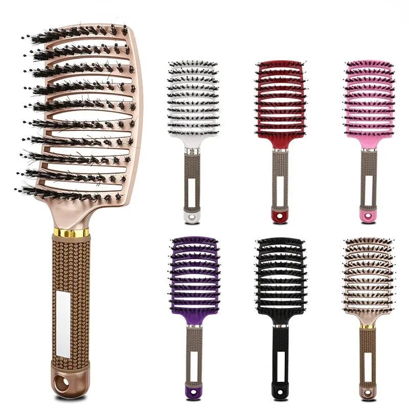 Hair Brush Scalp Massage Comb Hairbrush Bristle;Nylon Women Wet Curly Detangle Hair Brush for Salon Hairdressing Styling Tools - Walmarkettt.com