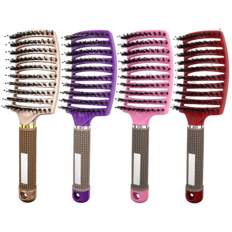 Hair Brush Scalp Massage Comb Hairbrush Bristle;Nylon Women Wet Curly Detangle Hair Brush for Salon Hairdressing Styling Tools - Walmarkettt.com