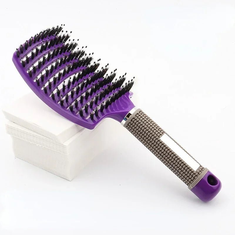 Hair Brush Scalp Massage Comb Hairbrush Bristle;Nylon Women Wet Curly Detangle Hair Brush for Salon Hairdressing Styling Tools - Walmarkettt.com