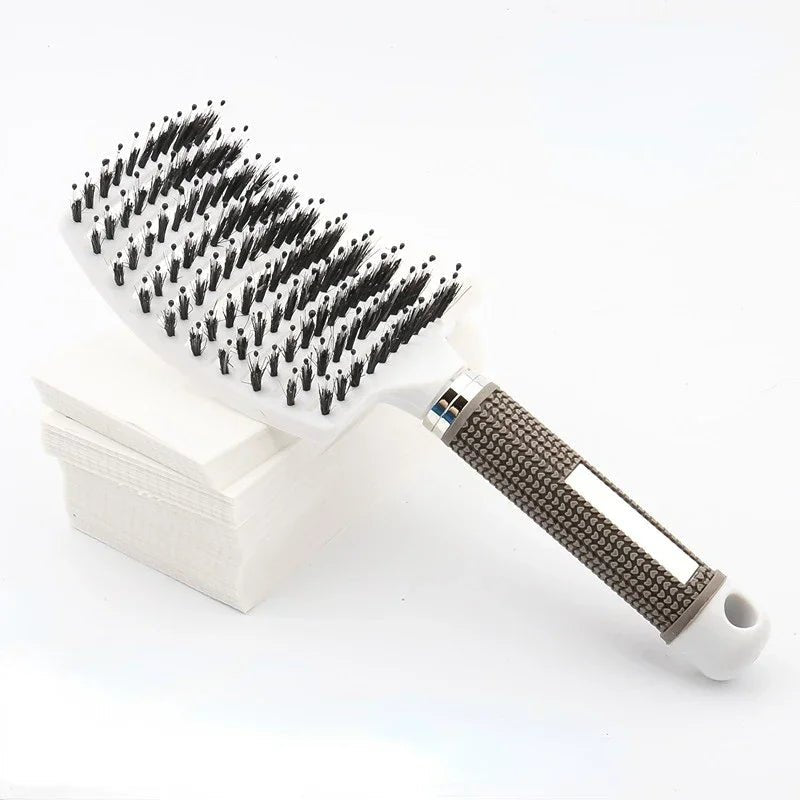 Hair Brush Scalp Massage Comb Hairbrush Bristle;Nylon Women Wet Curly Detangle Hair Brush for Salon Hairdressing Styling Tools - Walmarkettt.com