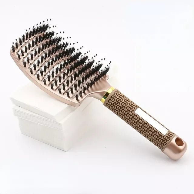 Hair Brush Scalp Massage Comb Hairbrush Bristle&Nylon Women Wet Curly Detangle Hair glove for Salon Hairdressing Styling Tools - Walmarkettt.com