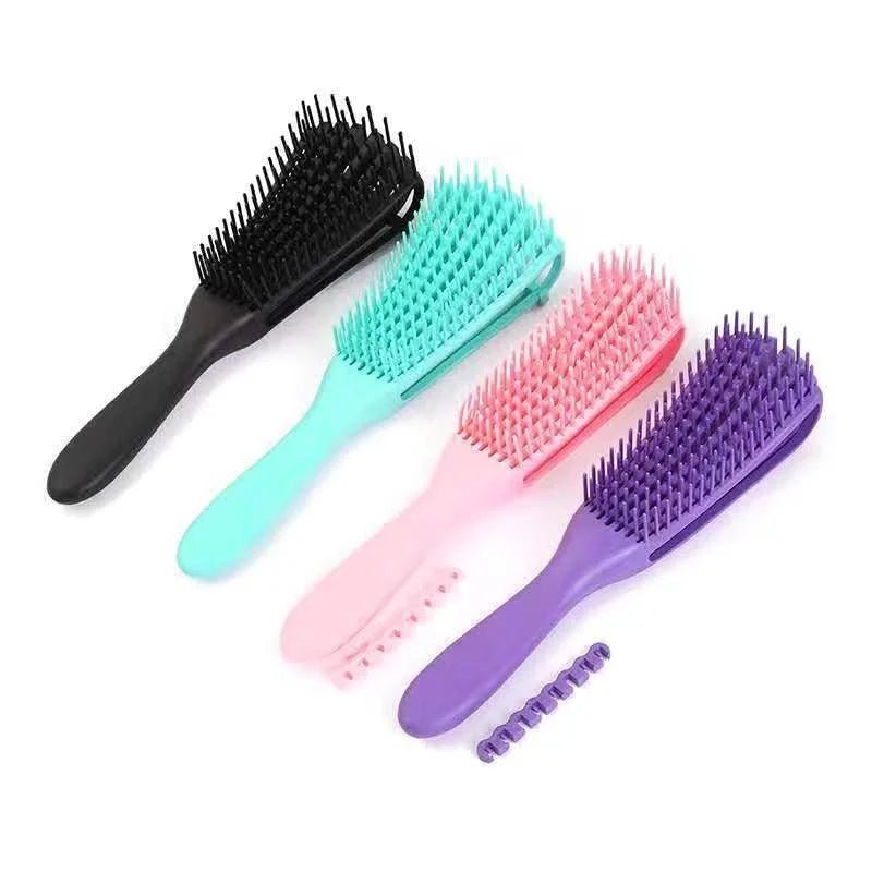 Hair Brush Scalp Massage Comb Hairbrush Bristle&Nylon Women Wet Curly Detangle Hair glove for Salon Hairdressing Styling Tools - Walmarkettt.com