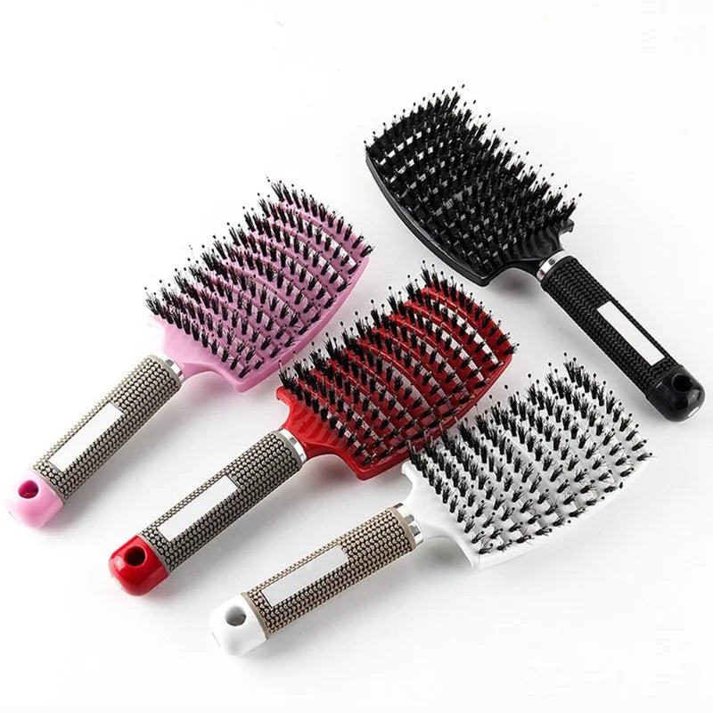 Hair Brush Scalp Massage Comb Hairbrush Bristle&Nylon Women Wet Curly Detangle Hair glove for Salon Hairdressing Styling Tools - Walmarkettt.com