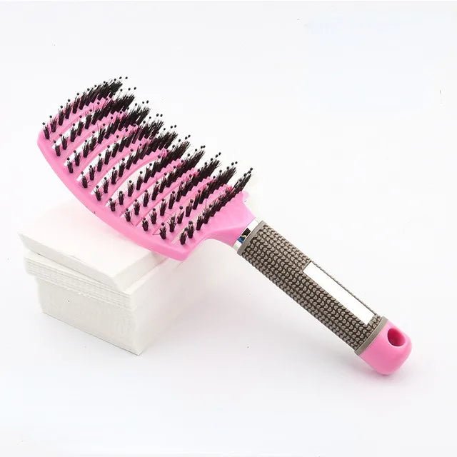 Hair Brush Scalp Massage Comb Hairbrush Bristle&Nylon Women Wet Curly Detangle Hair glove for Salon Hairdressing Styling Tools - Walmarkettt.com