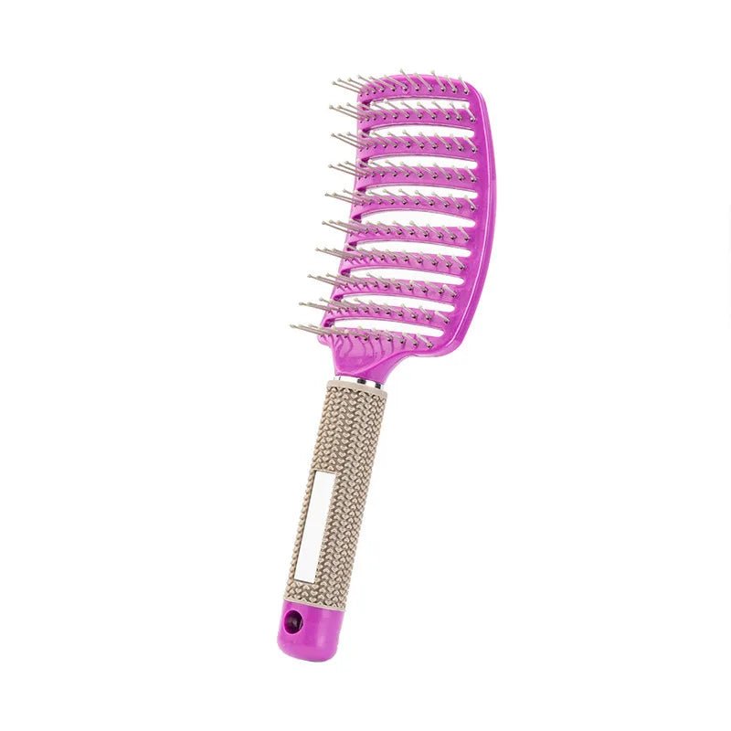 Hair Brush Scalp Massage Comb Hairbrush Bristle&Nylon Women Wet Curly Detangle Hair glove for Salon Hairdressing Styling Tools - Walmarkettt.com