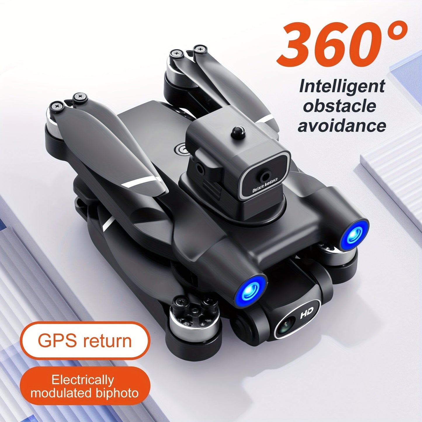 HD Dual Camera S136 UAV Drone with GPS, 360° Obstacle Avoidance, Optical Flow Hovering, One - Key Takeoff, and Fail - Safe Return - Perfect for Beginners and Men's Gifts - Walmarkettt.com