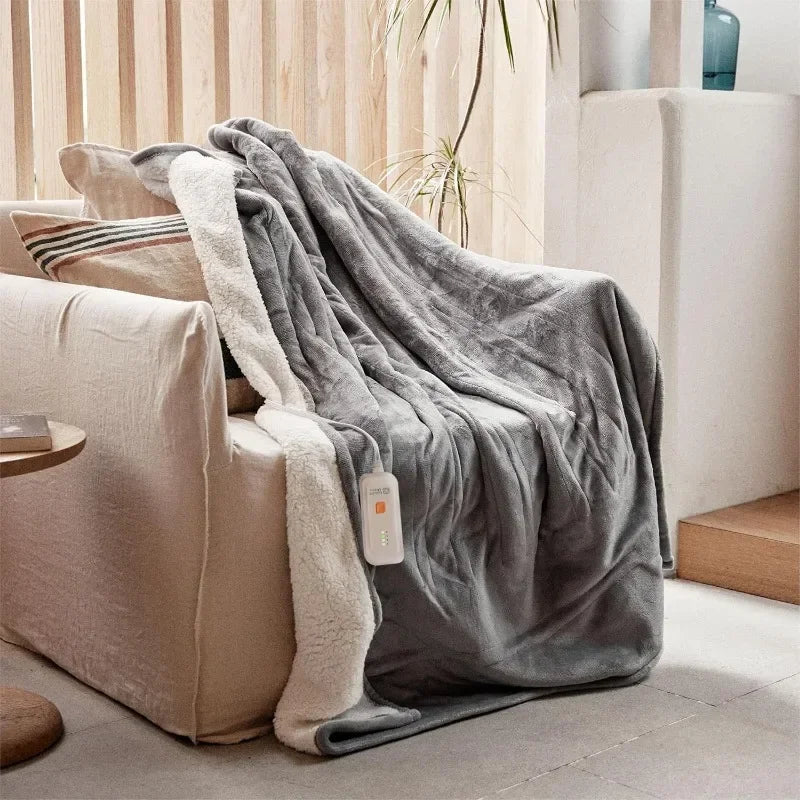 Heated Blanket Electric Throw 50''X60'' - Soft Silky Plush Electric Blanket with 4 Heating Level & 3 Hour Auto Off Heating Blanket - Walmarkettt.com