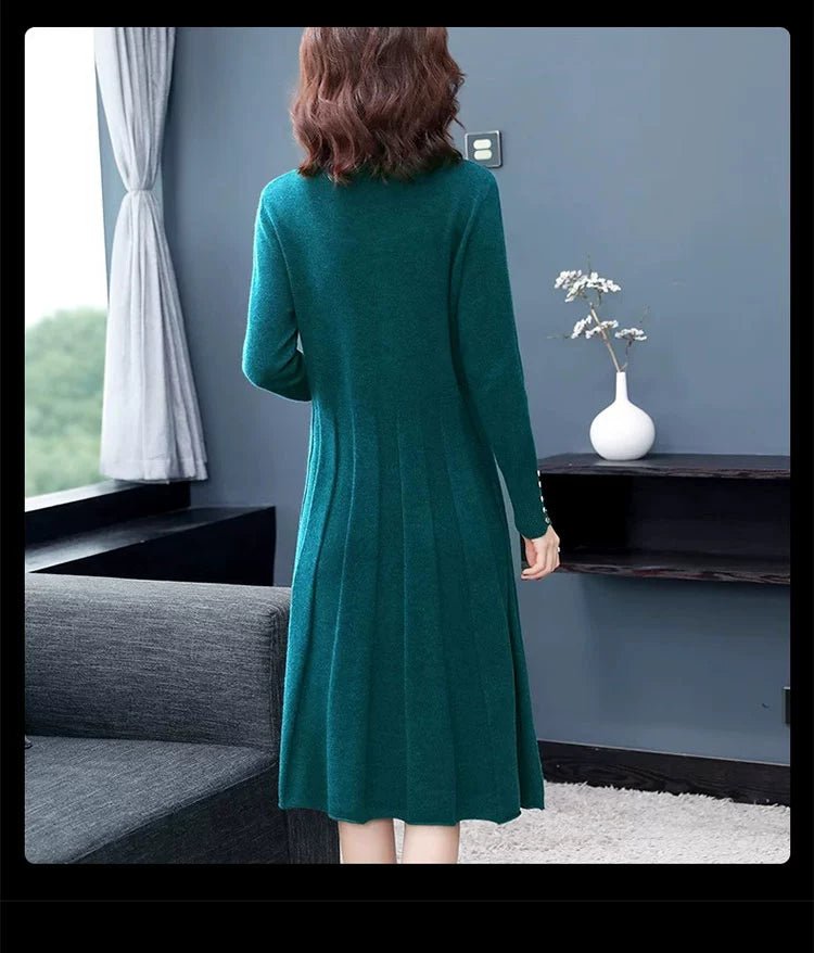 Hengyuanxiang Spring & Fall Belly Covering Knitting Dress Cashmere Sweater - Walmarkettt.com