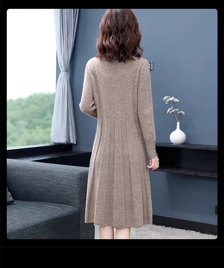 Hengyuanxiang Spring & Fall Belly Covering Knitting Dress Cashmere Sweater - Walmarkettt.com