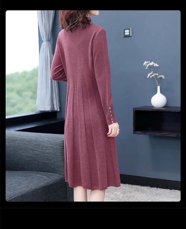 Hengyuanxiang Spring & Fall Belly Covering Knitting Dress Cashmere Sweater - Walmarkettt.com