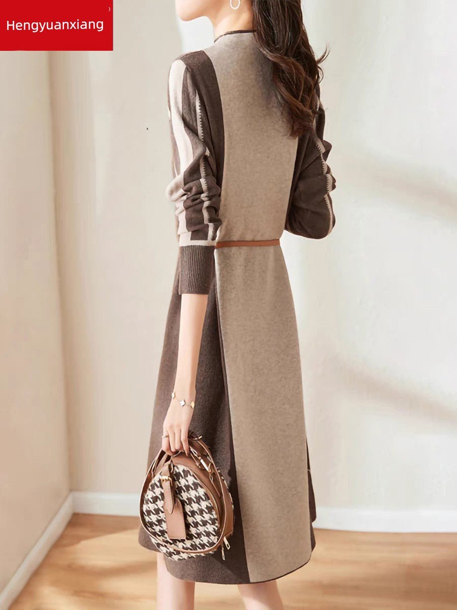 Hengyuanxiang Spring & Fall Belly Covering Knitting Dress Cashmere Sweater - Walmarkettt.com