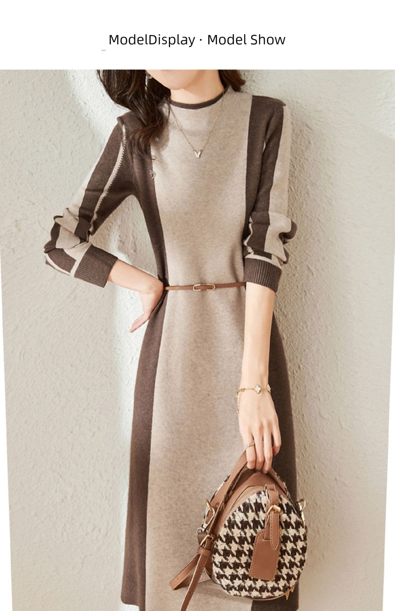Hengyuanxiang Spring & Fall Belly Covering Knitting Dress Cashmere Sweater - Walmarkettt.com