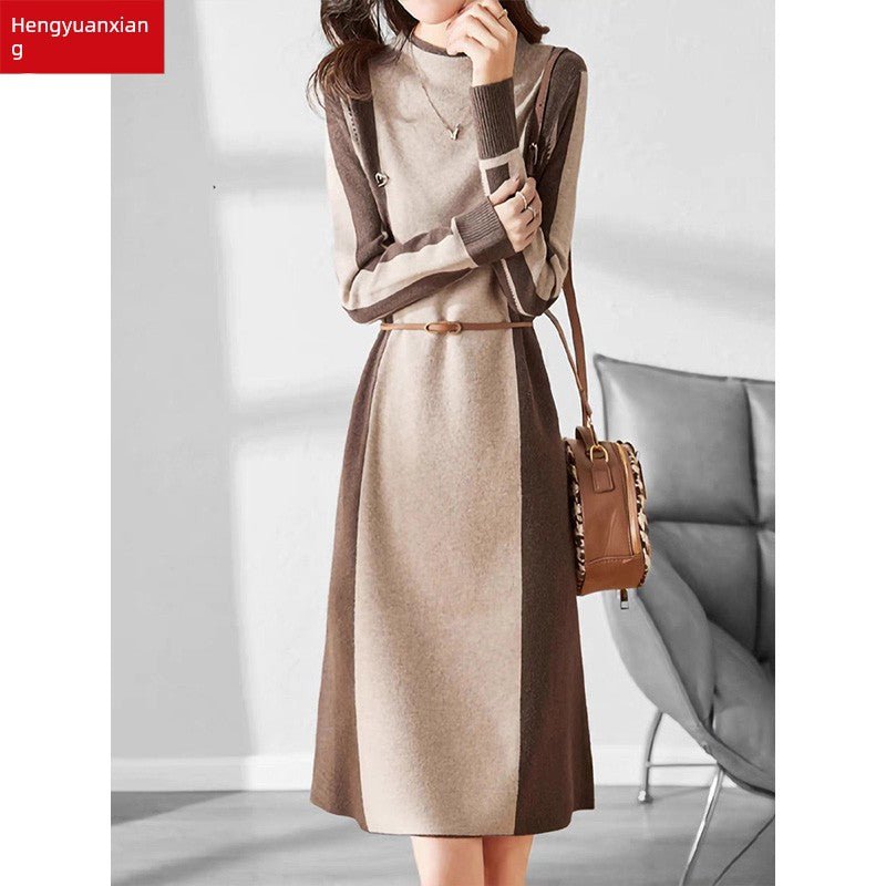 Hengyuanxiang Spring & Fall Belly Covering Knitting Dress Cashmere Sweater - Walmarkettt.com