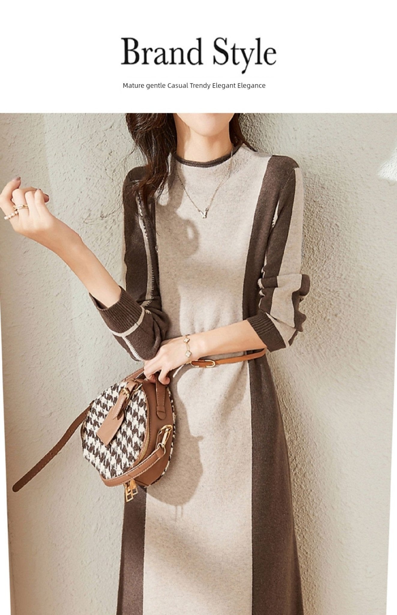 Hengyuanxiang Spring & Fall Belly Covering Knitting Dress Cashmere Sweater - Walmarkettt.com