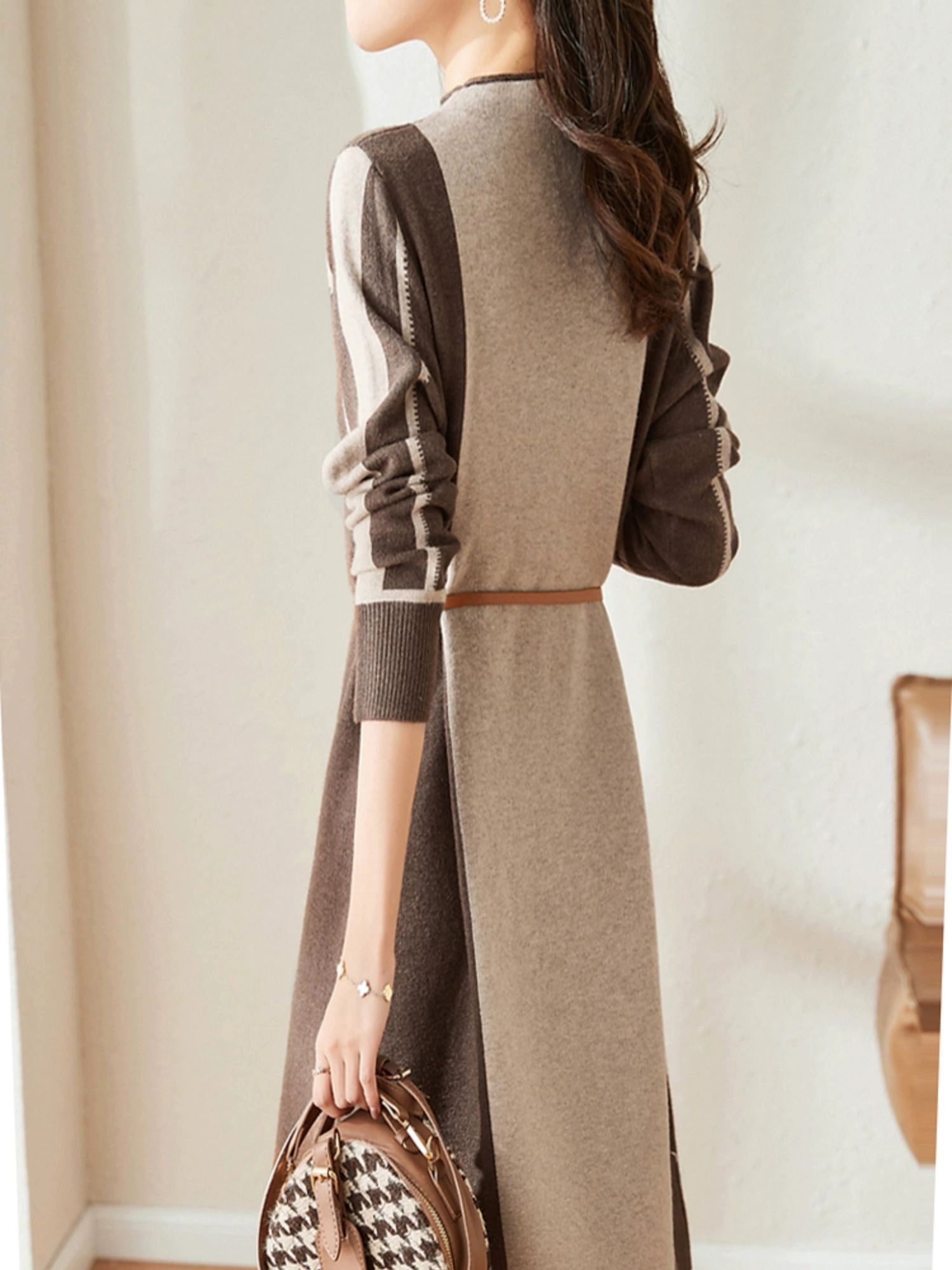 Hengyuanxiang Spring & Fall Belly Covering Knitting Dress Cashmere Sweater - Walmarkettt.com