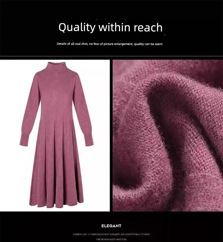 Hengyuanxiang Spring & Fall Belly Covering Knitting Dress Cashmere Sweater - Walmarkettt.com