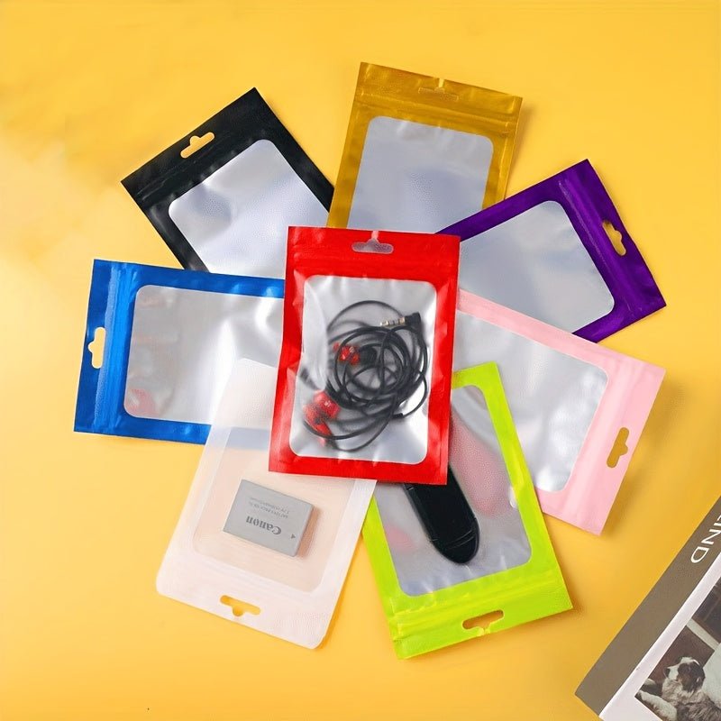 [Holographic Zipper Lock Bags] 100 - Pack Holographic Zipper Lock Resealable Bags | Moisture - Proof Aluminum Foil Polyester Film Flat Transparent Window Pouch for Electronics/Jewelry/Cosmetics Organization, 4 Size Options, Non - f - Walmarkettt.com