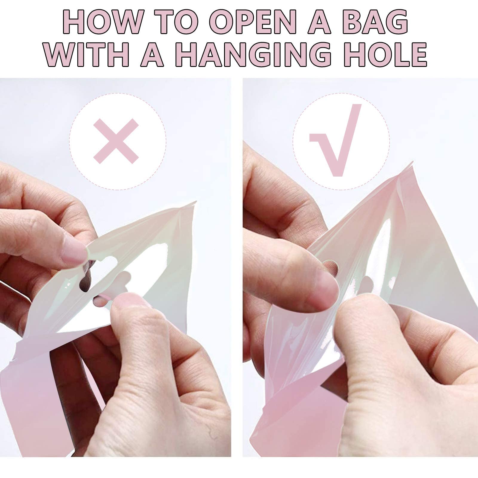 [Holographic Zipper Lock Bags] 100 - Pack Holographic Zipper Lock Resealable Bags | Moisture - Proof Aluminum Foil Polyester Film Flat Transparent Window Pouch for Electronics/Jewelry/Cosmetics Organization, 4 Size Options, Non - f - Walmarkettt.com